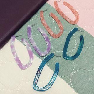 Acetate Open Oval Earring