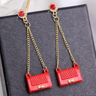 Rhinestone Miniature Handbag Dangle Earring