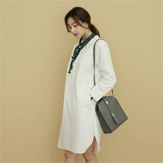 Round-neck Half-placket Shirtdress