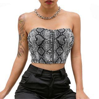 Snakeskin Print Tube Top