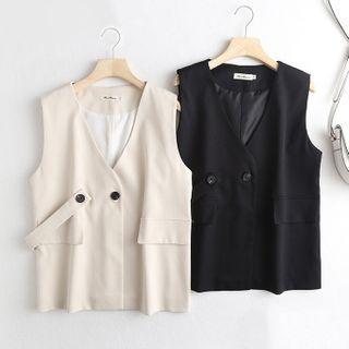 Asymmetric Button-up Vest
