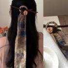 Floral Printed Scarf Hair Stick 2824a - Coffee - One Size