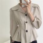 Long-sleeve Single Breasted Blazer As Shown In Figure - One Size