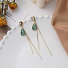 Resin Bead Alloy Fringed Earring 1 Pair - 925 Silver Needle - Earring - One Size