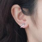 Letter U Ear Stud 1 Pair - Silver - One Size
