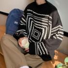 Long Sleeve Round Neck Jacquard Sweater