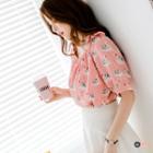 Floral Chiffon Puff Sleeve Top