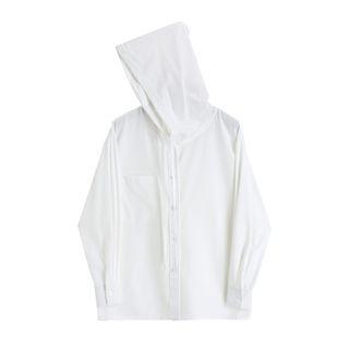 Plain Hoodie With Single-breasted Blazer