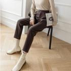 Fleece-lined Plain Dress Pants