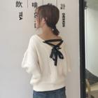 Lace-up Back Cable Knit Sweater