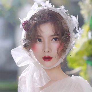 Wedding Floral Mesh Headband White - One Size