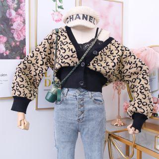Leopard-print Crop Cardigan