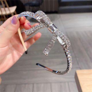 Wedding Rhinestone Bow Headband As Shown In Figure - One Size