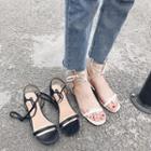 Lace-up Low-heel Sandals