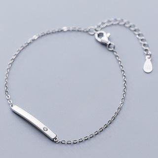 925 Sterling Silver Bar Bracelet S925 Silver - Silver - One Size