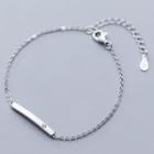 925 Sterling Silver Bar Bracelet S925 Silver - Silver - One Size