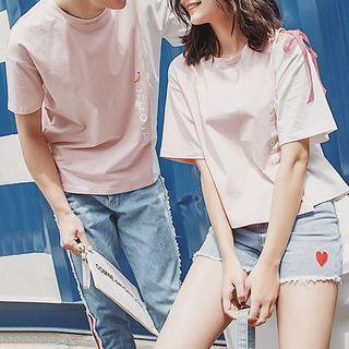 Couple Matching Short-sleeve Banana Print T-shirt