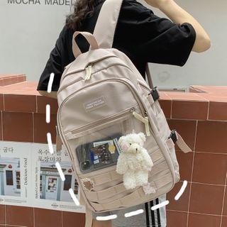 Pvc Panel Nylon Zip Backpack