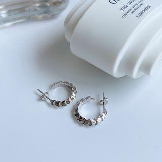 925 Sterling Joint Earring E350 - Silver - One Size