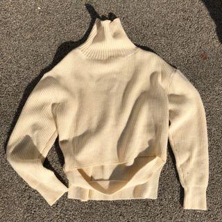High-neck Cutout-back Knit Top