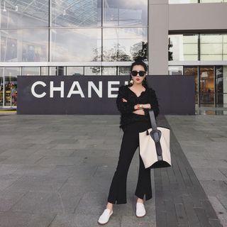 Slit Bell-bottom Dress Pants
