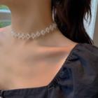 Faux Crystal Woven Choker Transparent - One Size