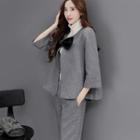 Set: Bow Accent Jacket + Cropped Harem Pants