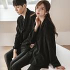 Couple Modern Hanbok Long-sleeve Corduroy Top In Black