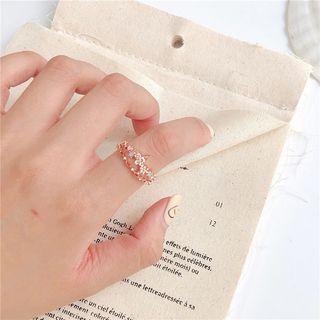 Alloy Flower Ring Pinkish Gold - One Size