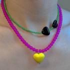 Heart Pendant Bead Necklace (various Designs)