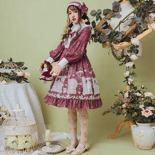 Long-sleeve Printed A-line Lolita Dress