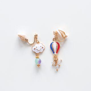 Asymmetric Fire Balloon Earrings