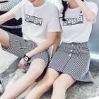 Couple Matching Printed Short-sleeve T-shirt / Shorts / A-line Skirt