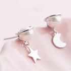 925 Sterling Silver Faux Pearl Stud Earring 1 Pair - S925 Silver - Silver - One Size