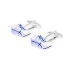 Fashionable Simple Casual Running Shoes Cufflinks Silver - One Size
