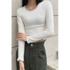 Slim-fit Ribbed Cropped T-shirt