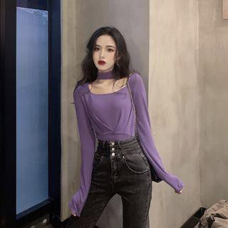 Long-sleeve Halter T-shirt