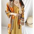 Printed Neck Scarf Yellow - One Size