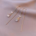 Bow Rhinestone Alloy Dangle Earring 1 Pair - Gold - One Size