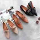 Block Heel Buckled Patent Shoes