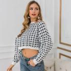Houndstooth Cropped Sweater