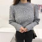 Faux-pearl Embellished Sweater
