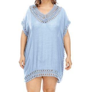 Short-sleeve Plain Cover-up