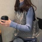 Mock Turtleneck Knit Top / Knit Vest