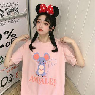 Mouse Printed Short-sleeve T-shirt