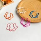 Wavy Layered Alloy Open Hoop Earring