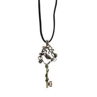 Key Pendant Leather Cord Necklace