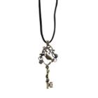 Key Pendant Leather Cord Necklace
