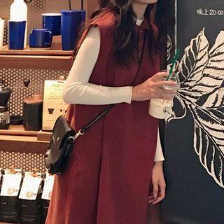 Plain Knit Long-sleeve Top / Plain Sleeveless Dress