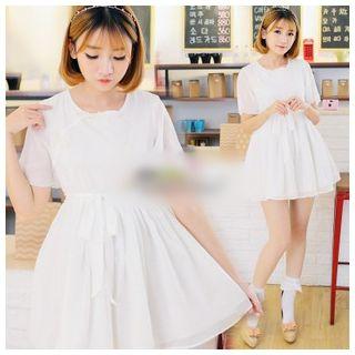 Short-sleeve Chinese Frog Button Dress